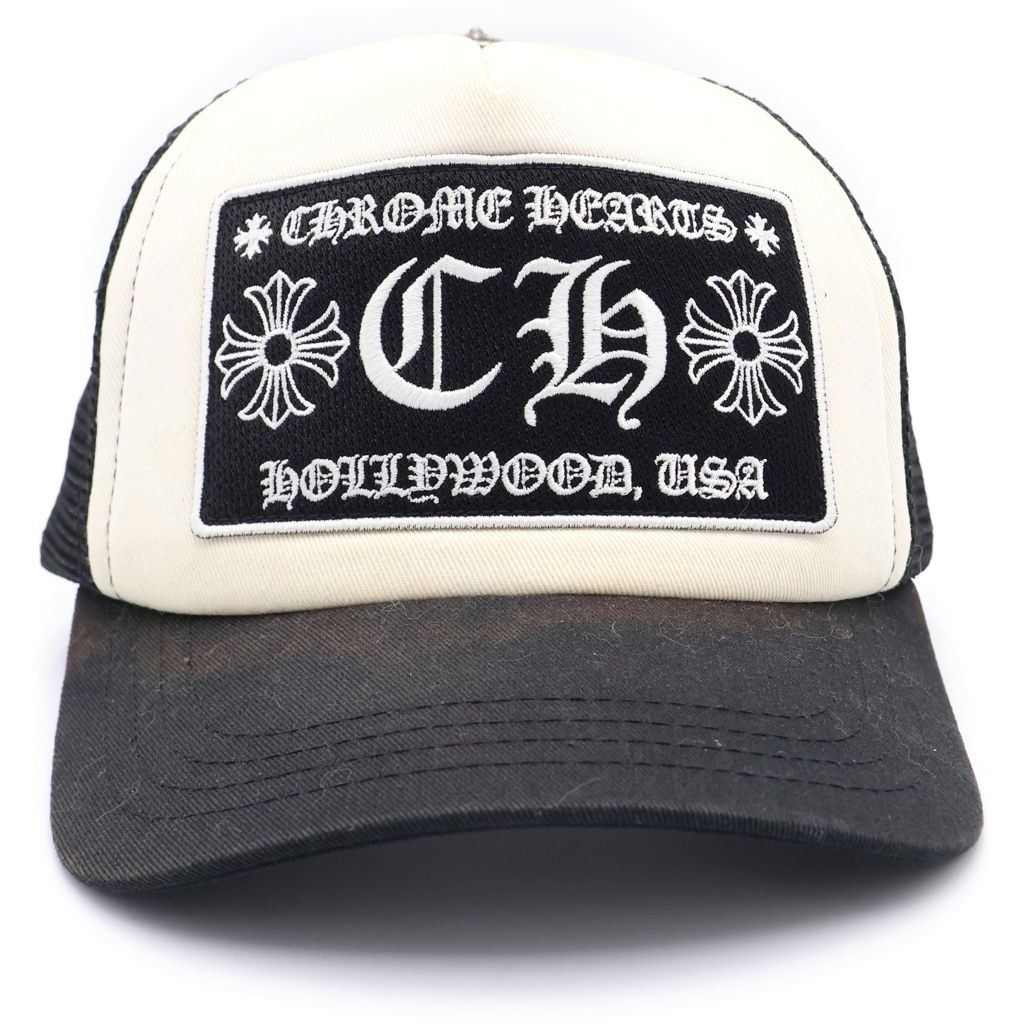 Chrome Hearts CH Trucker Cap CH Mesh Cap Hat Black White — view 4