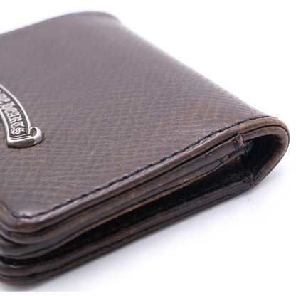 Chrome Hearts Crd Arch Logo Plate 3 Pockets Leather Card Case Brown — view 6