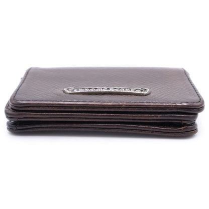 Chrome Hearts Crd Arch Logo Plate 3 Pockets Leather Card Case Brown — view 5