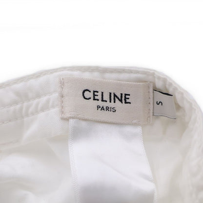 Celine Trio Patch Logo Cotton 6 Panel Baseball Cap Hat White — view 6