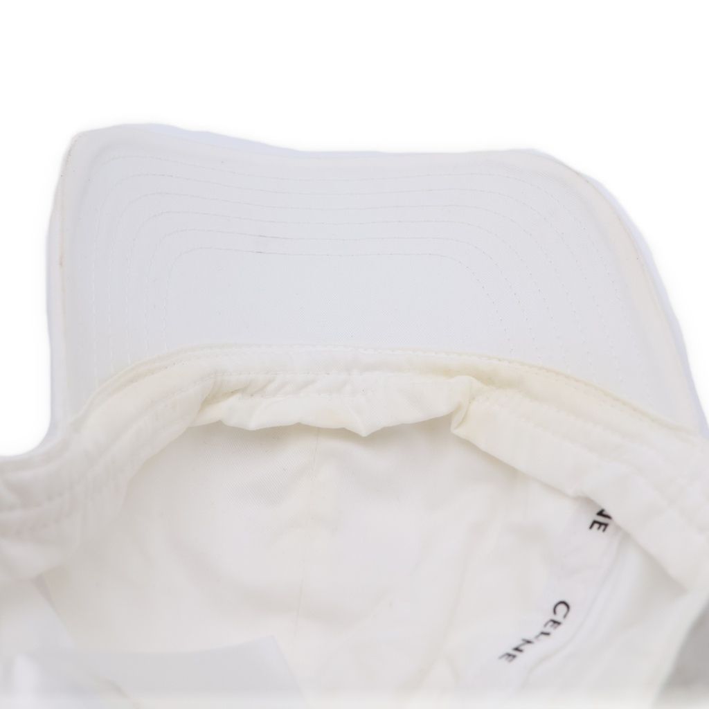 Celine Trio Patch Logo Cotton 6 Panel Baseball Cap Hat White — view 5
