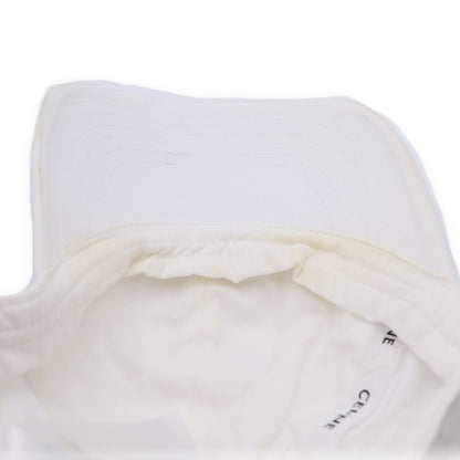 Celine Trio Patch Logo Cotton 6 Panel Baseball Cap Hat White — view 5