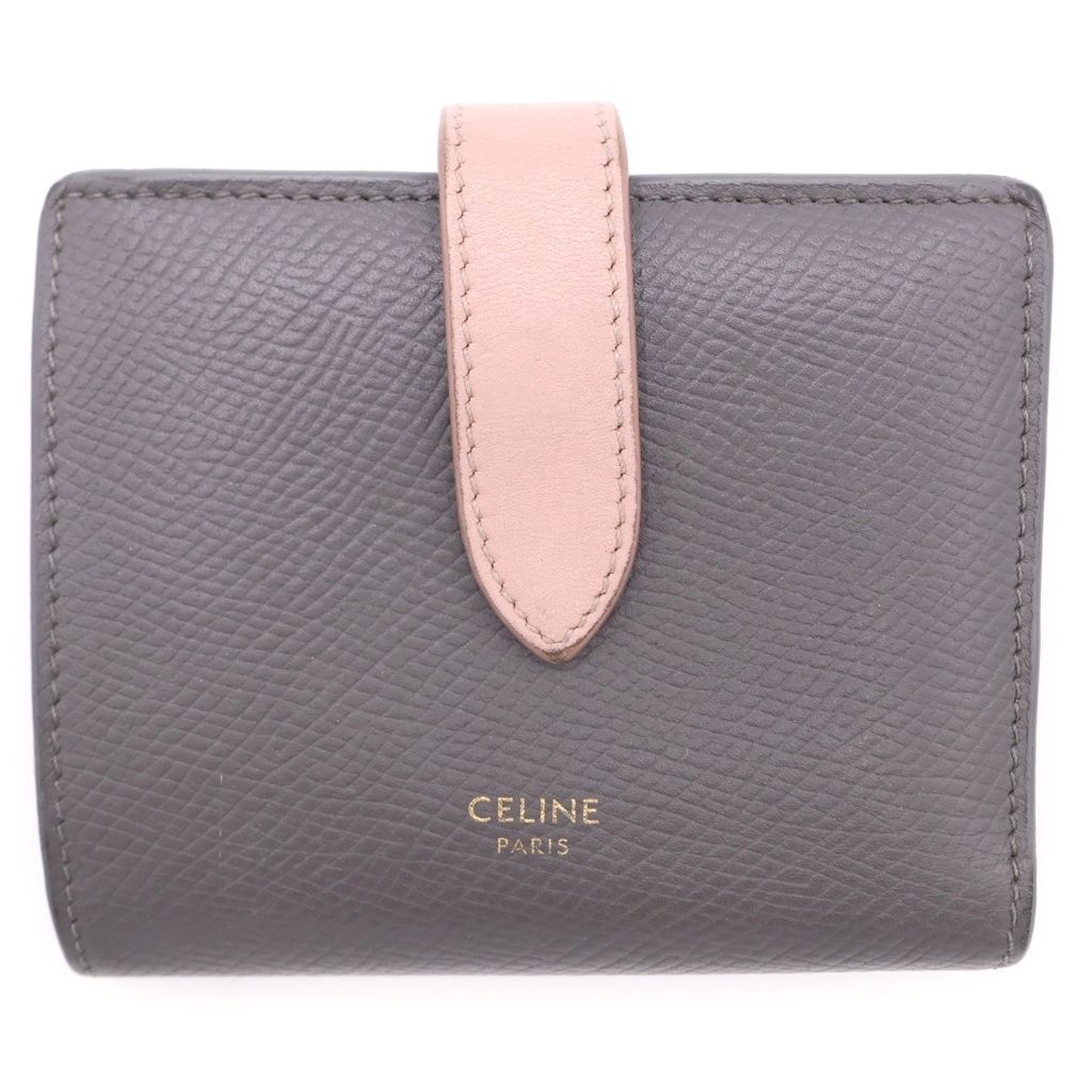 Celine Small Strap Wallet Bifold Gray