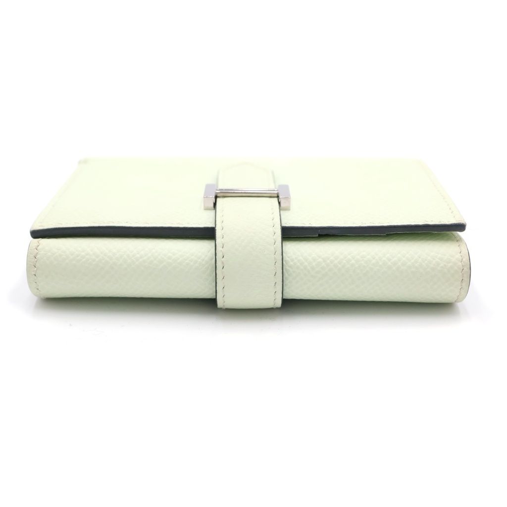 Hermes Bearn Combination Trifold Wallet Vert Peppermint Veau Epsom Silver — view 3