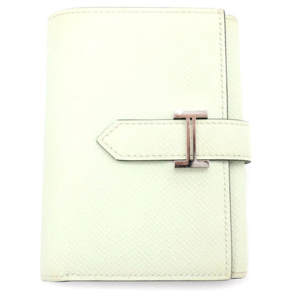 Hermes Bearn Combination Trifold Wallet Vert Peppermint Veau Epsom Silver