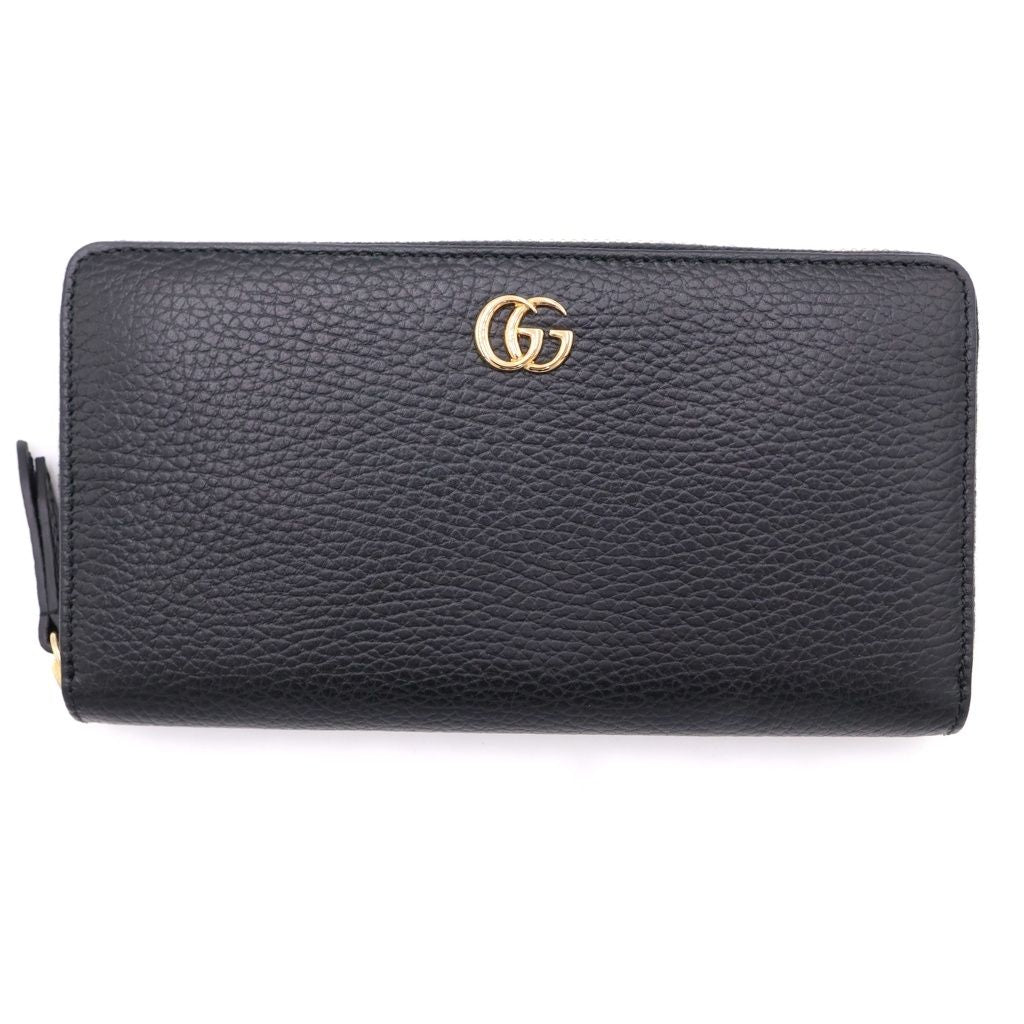 Gucci GG Marmont Leather Zip Around Wallet Black