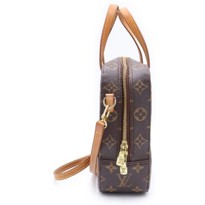 Louis Vuitton Monogram Spontini 2-Way Shoulder Bag Brown Leather Gold — view 3