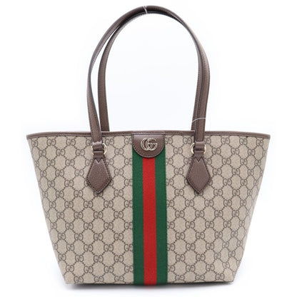 Gucci Ophidia Double Tote Brown Beige Leather Gold