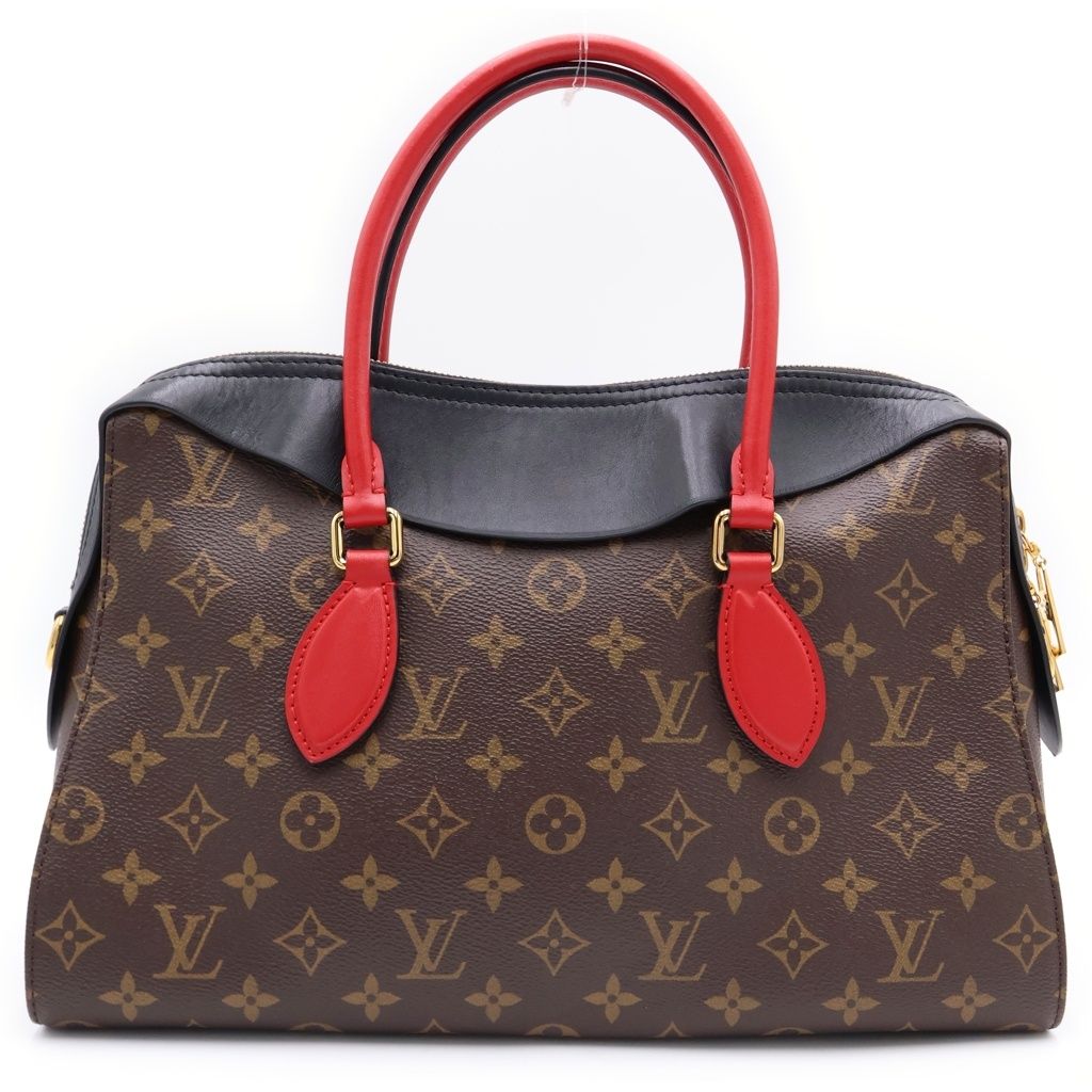 Louis Vuitton Monogram Roulis Tote 2-Way Shoulder Bag Black Red Brown Leather — view 2