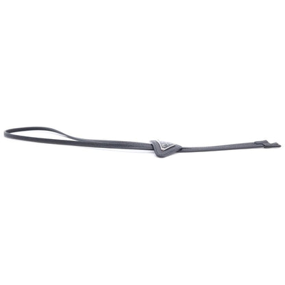 Prada Saffiano Leather Bolo Tie Triangle Logo Black — view 3
