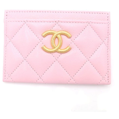 Chanel CC Logo Card Case Pink