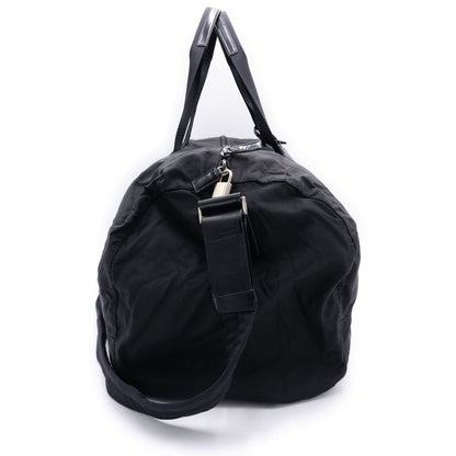 Prada Tessuto Triangle Logo Boston Bag 2-Way Black Nylon Silver — view 3