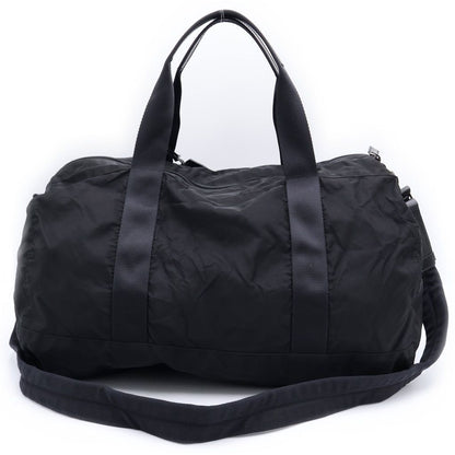 Prada Tessuto Triangle Logo Boston Bag 2-Way Black Nylon Silver — view 2
