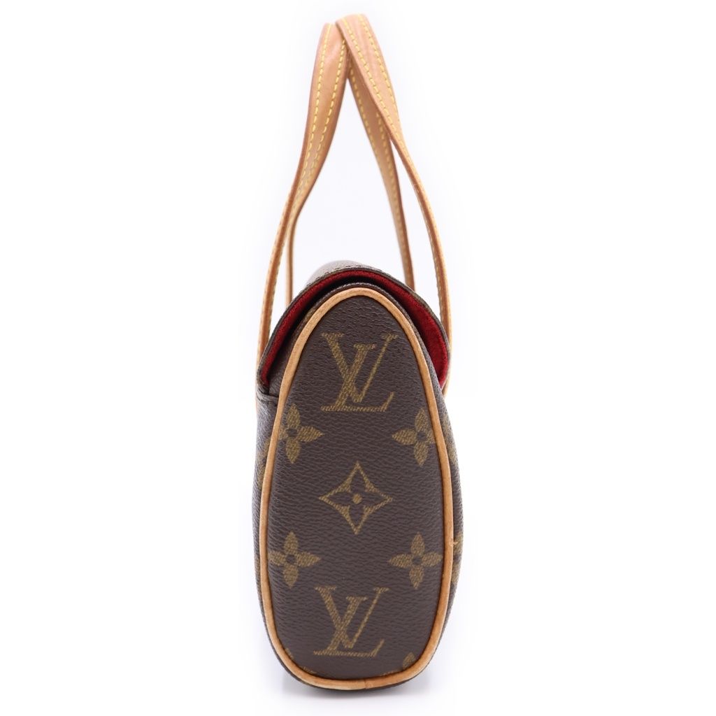 Louis Vuitton Monogram Sonatine Handbag Brown Leather Gold — view 3