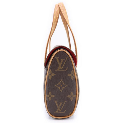 Louis Vuitton Monogram Sonatine Handbag Brown Leather Gold — view 3