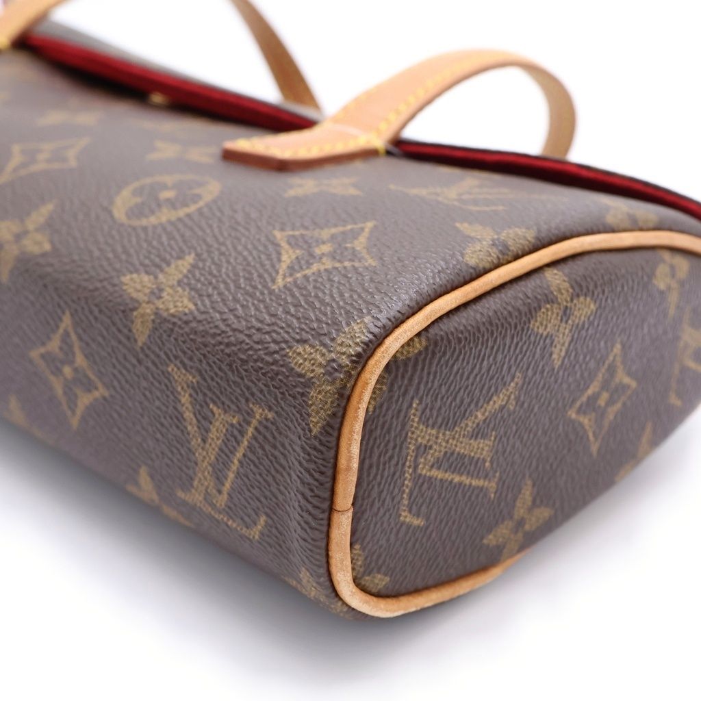 Louis Vuitton Monogram Sonatine Handbag Brown Leather Gold — view 6