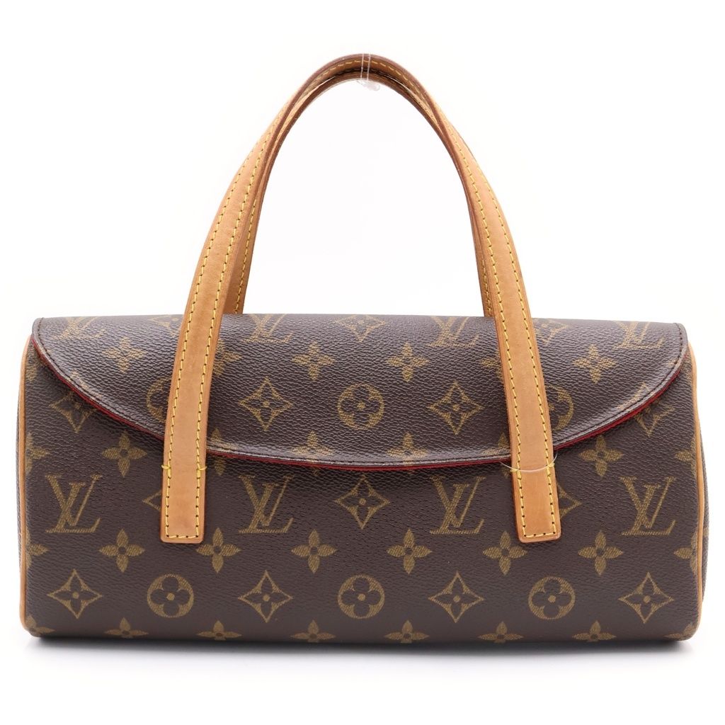 Louis Vuitton Monogram Sonatine Handbag Brown Leather Gold