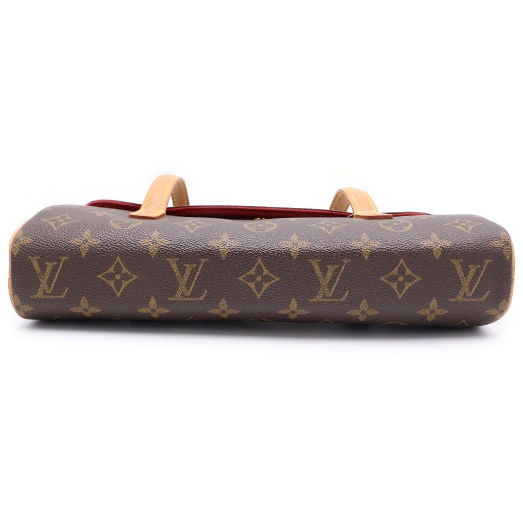 Louis Vuitton Monogram Sonatine Handbag Brown Leather Gold — view 4