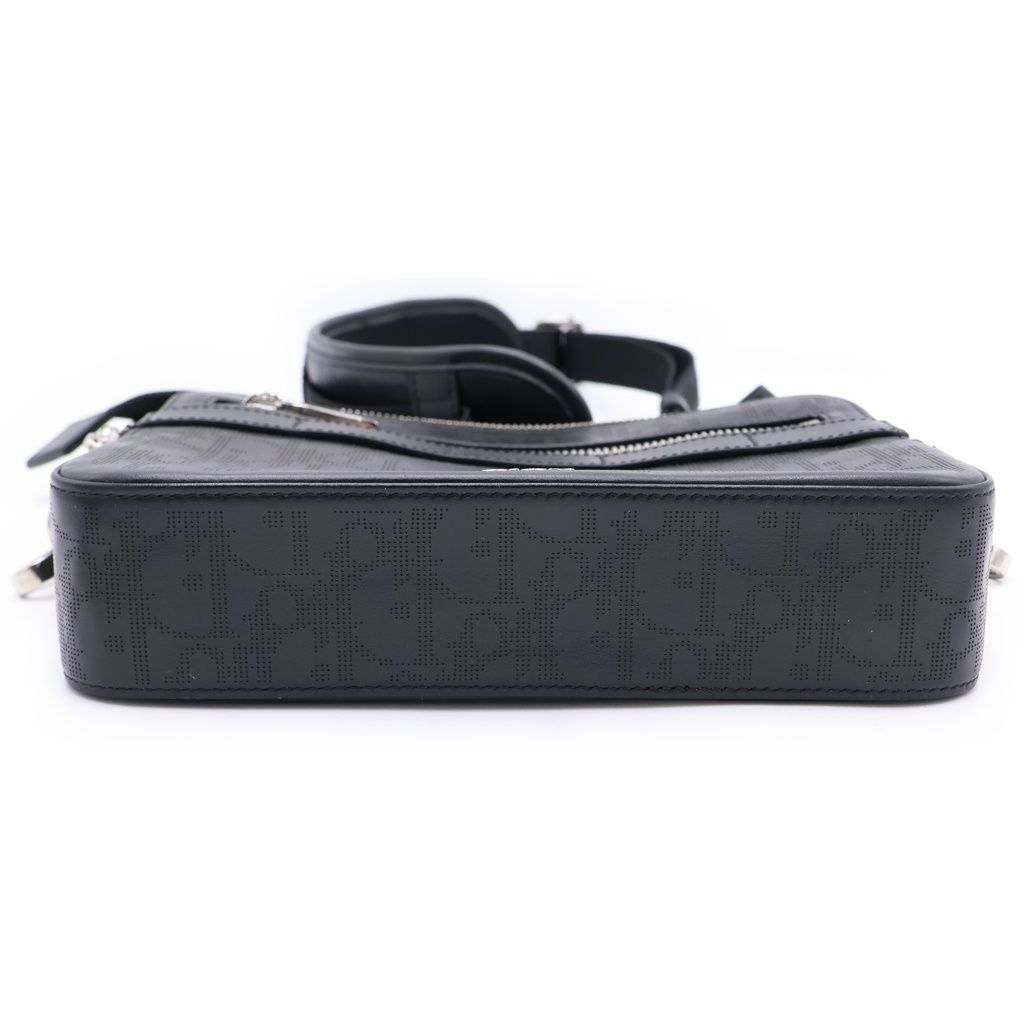 Dior Oblique Galaxy Mini Shoulder Bag Black Leather Silver — view 4