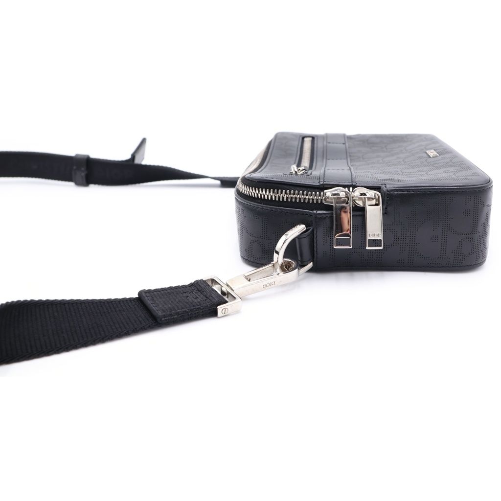 Dior Oblique Galaxy Mini Shoulder Bag Black Leather Silver — view 3