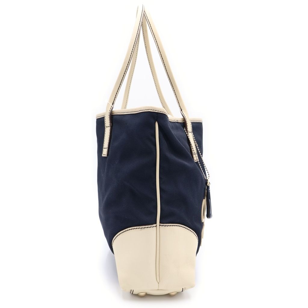 Gucci Marine Tote Navy White Leather Silver — view 3