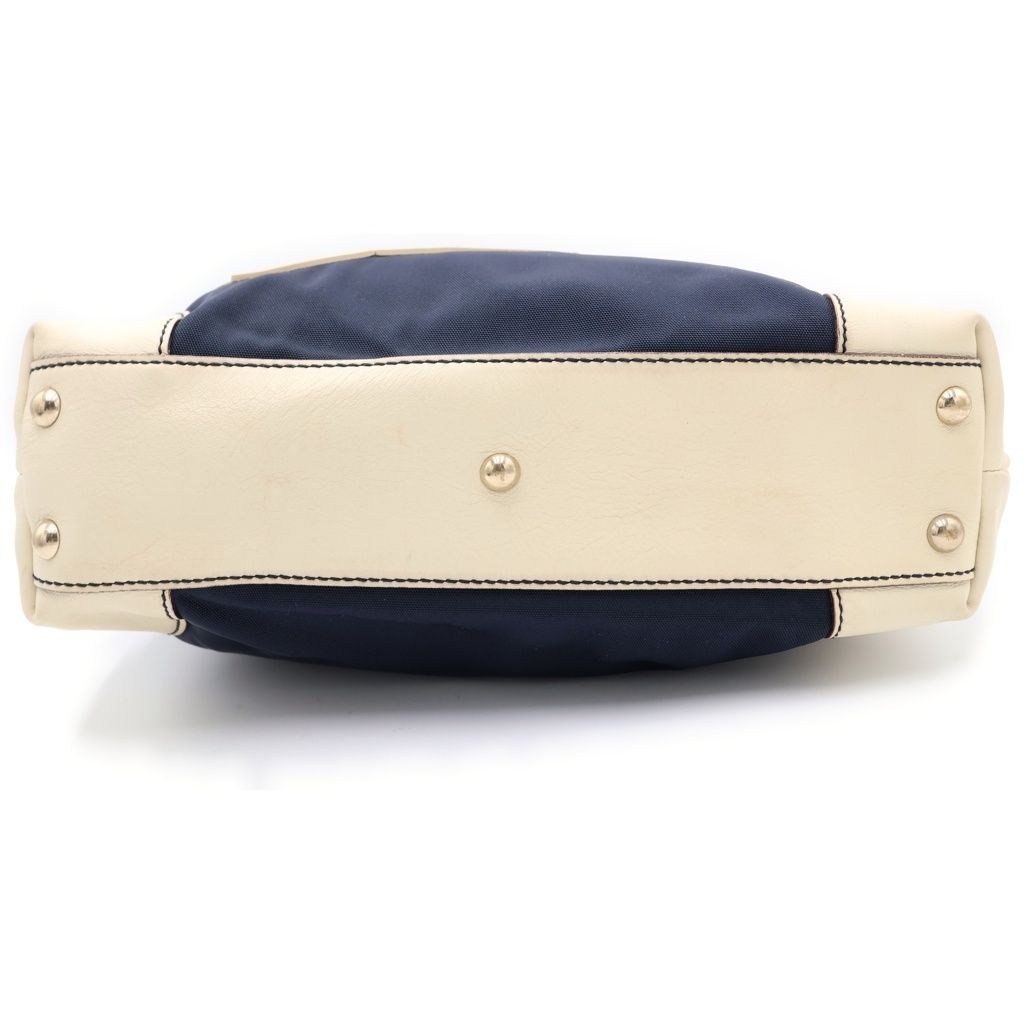 Gucci Marine Tote Navy White Leather Silver — view 4