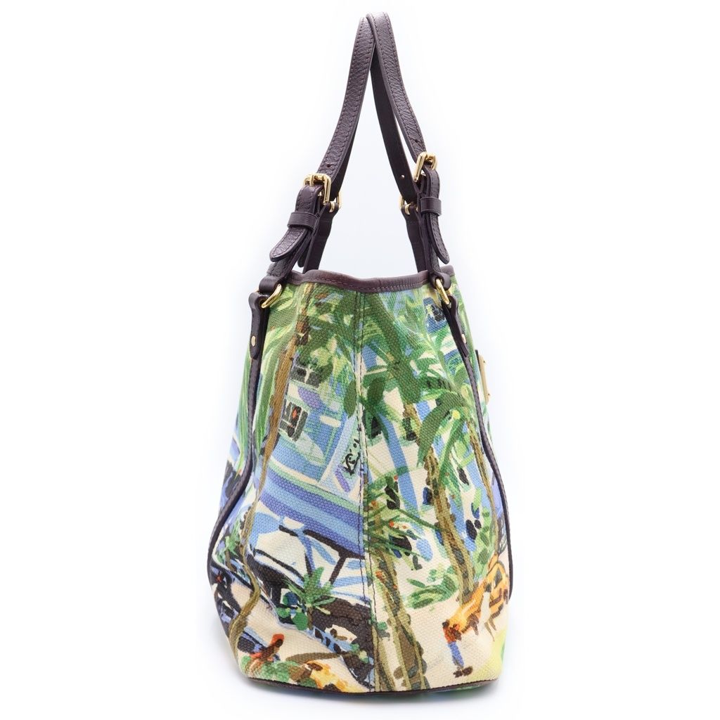 Louis Vuitton Iole Cabas PM Tote Purple Multi Leather Canvas Gold — view 3