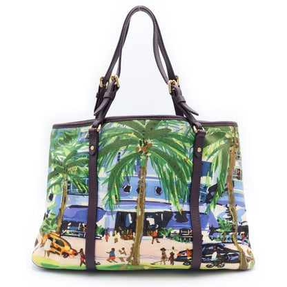 Louis Vuitton Iole Cabas PM Tote Purple Multi Leather Canvas Gold — view 2