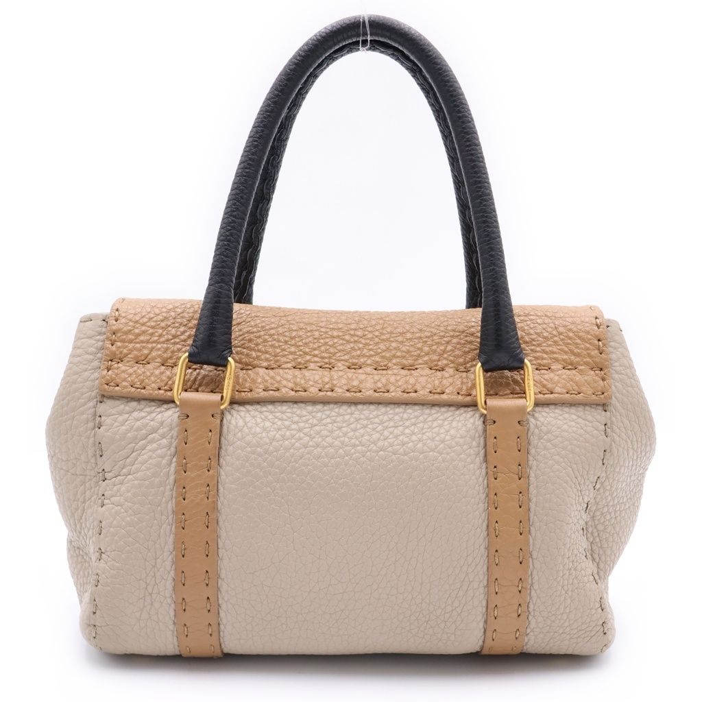 Fendi Selleria Mini Linda Bicolor Mini Bag Brown Black Gray Ju Leather Gold — view 2