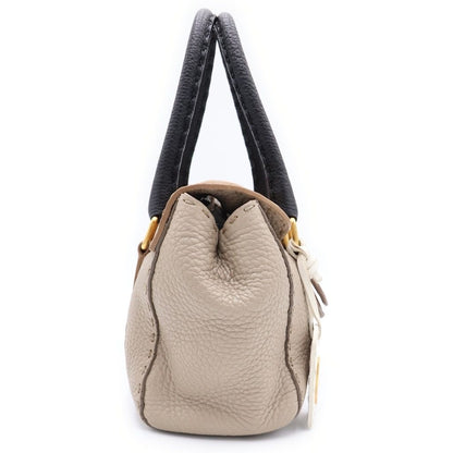 Fendi Selleria Mini Linda Bicolor Mini Bag Brown Black Gray Ju Leather Gold — view 3
