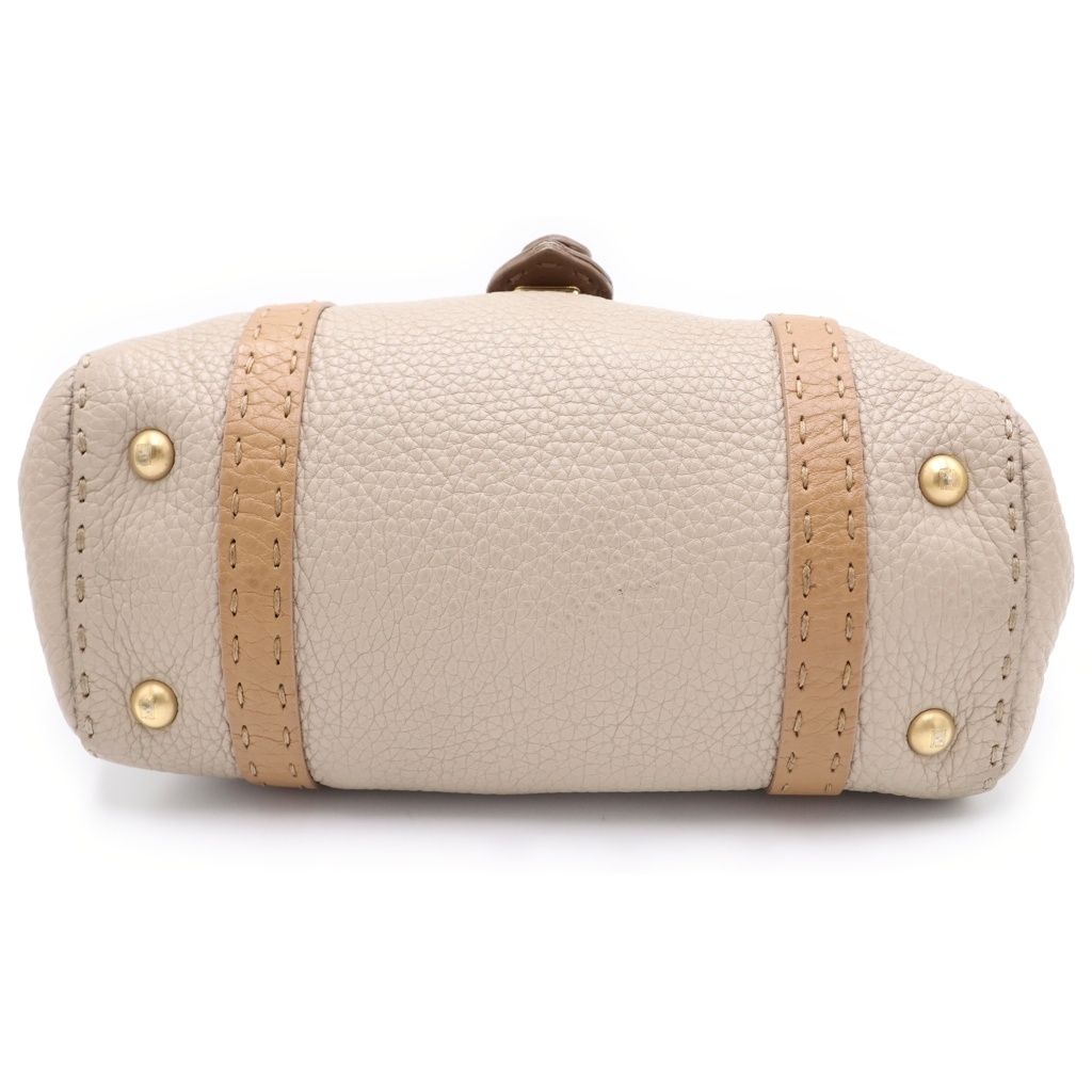 Fendi Selleria Mini Linda Bicolor Mini Bag Brown Black Gray Ju Leather Gold — view 4