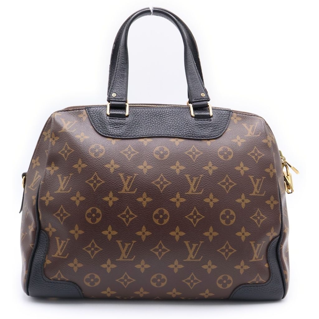 Louis Vuitton Monogram Macassar Retiro Handbag Brown Black Leather Gold — view 2