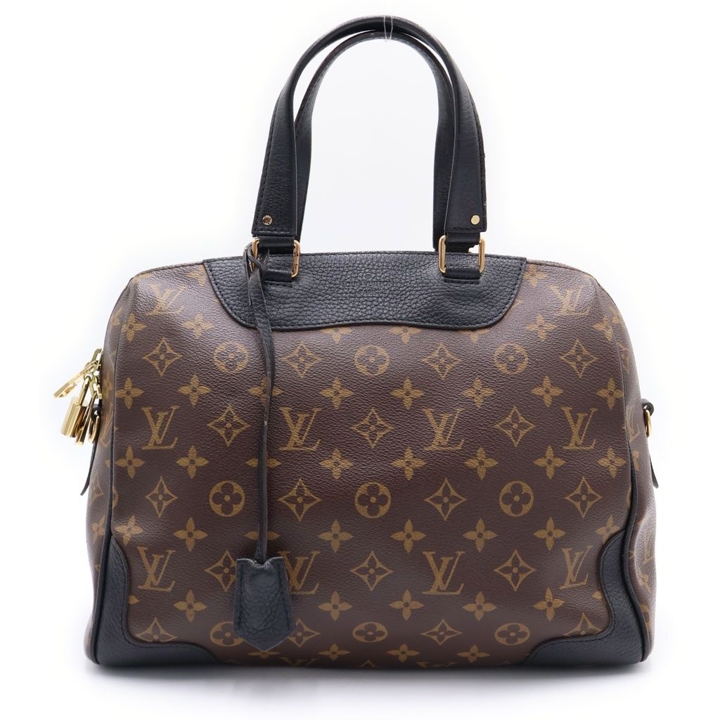 Louis Vuitton Monogram Macassar Retiro Handbag Brown Black Leather Gold