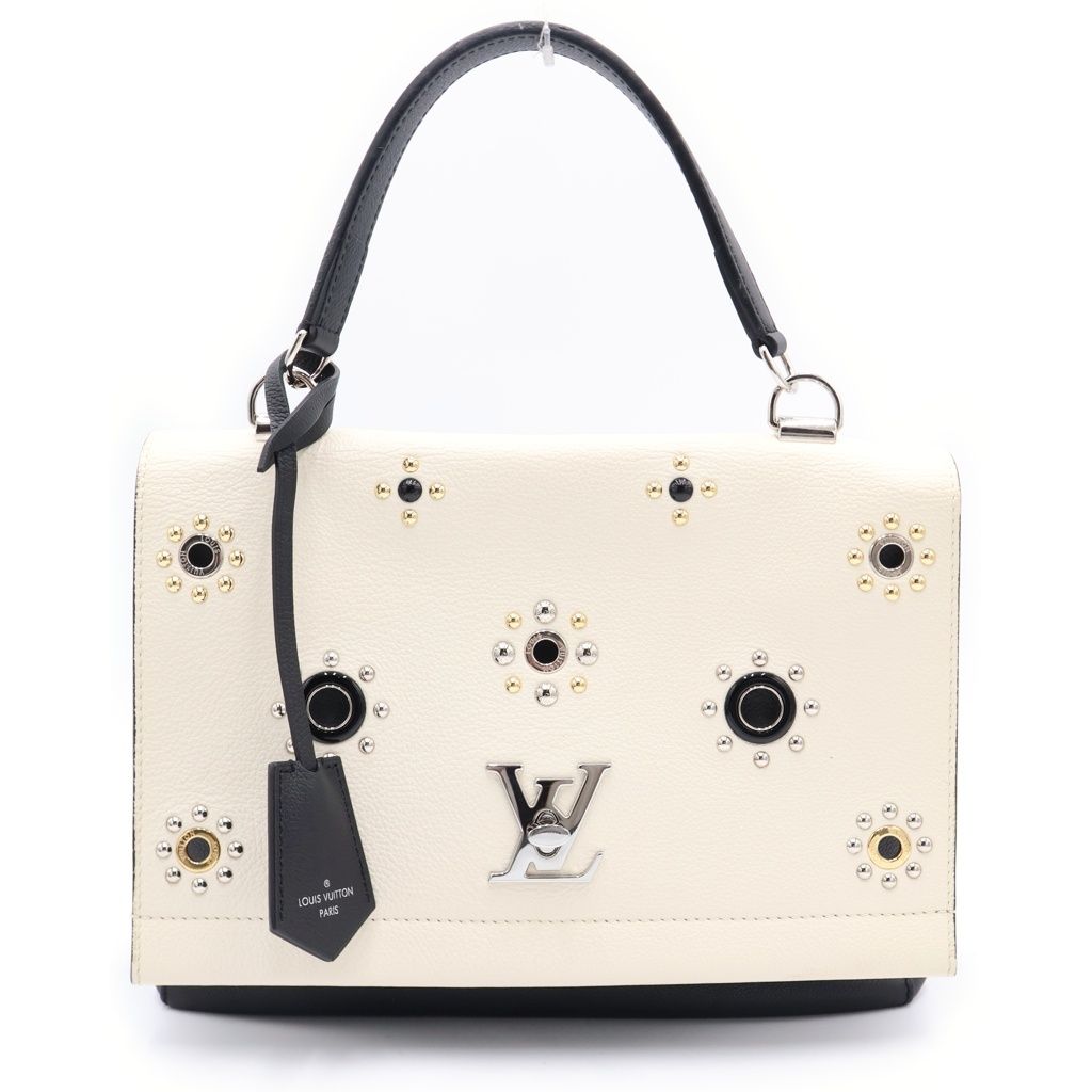 Louis Vuitton Lockme 2 Mechanical Lock Flower 2-Way Shoulder Bag White Black