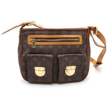 Louis Vuitton Monogram Hudson Shoulder Bag Brown Leather Gold