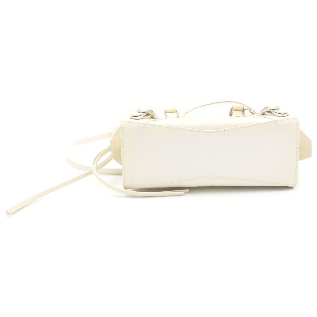 Balenciaga Neo Classic Mini 2-Way Shoulder Bag Ivory White Embossed Croco Silver — view 4