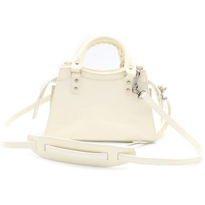 Balenciaga Neo Classic Mini 2-Way Shoulder Bag Ivory White Embossed Croco Silver — view 2