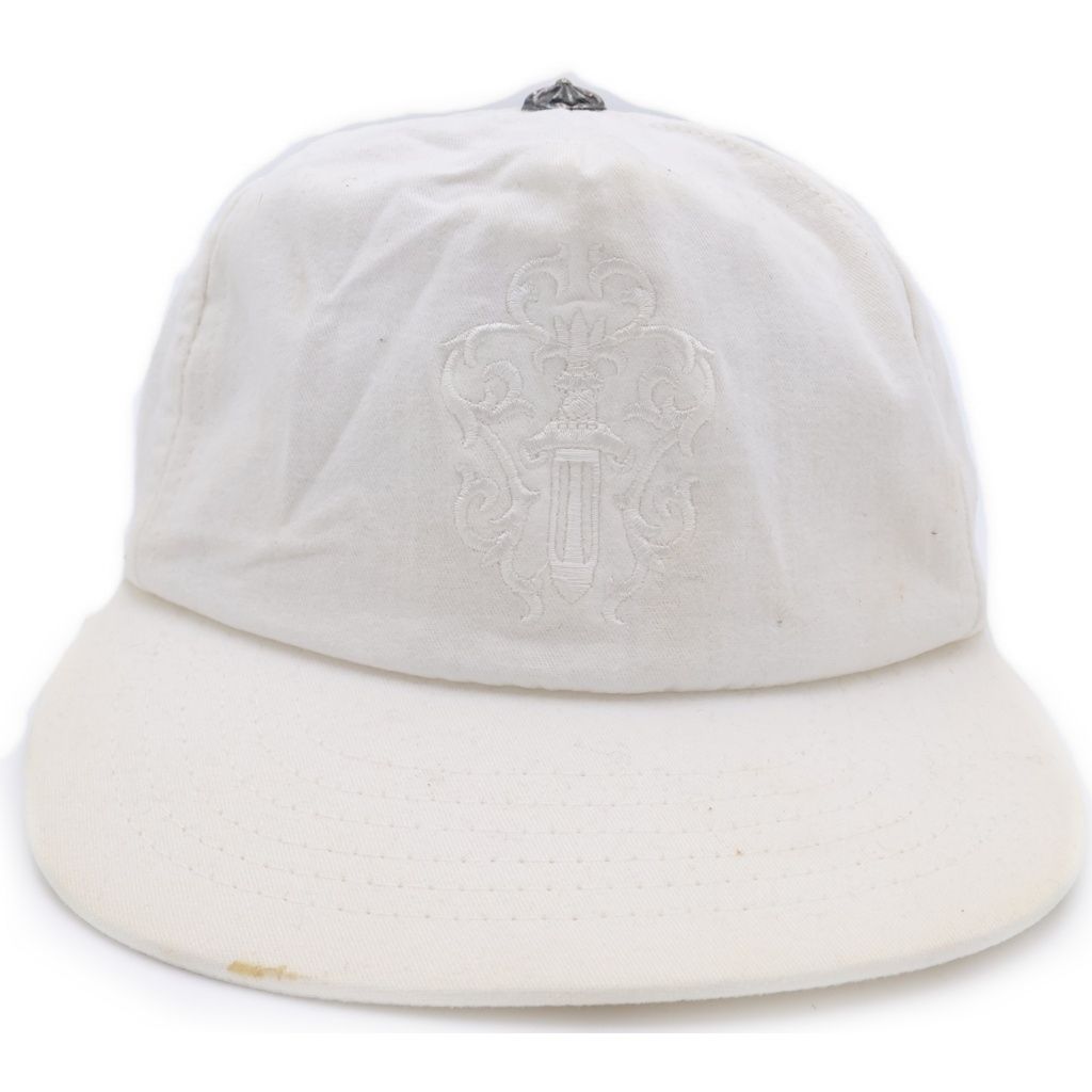 Chrome Hearts Vintage Vindaga Embroidered Tract Khaki Cap White — view 4
