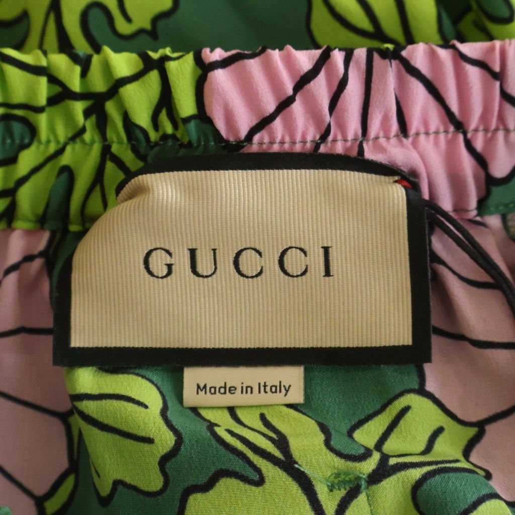 Gucci Ken Scott Floral Silk Short Zagak Flo Lal Total Pattern Shorts Green Pink — view 7