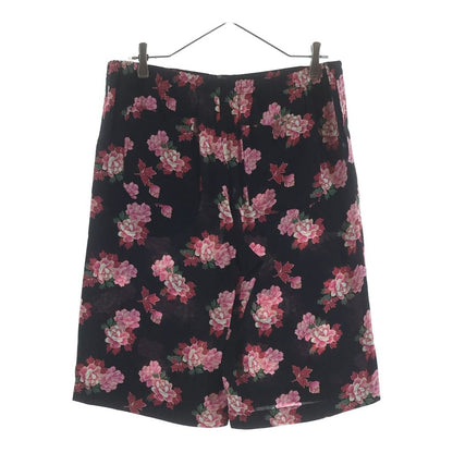 Gucci GG Monogram Silk Short Flower Allover Pattern Shorts Black Pink — view 2