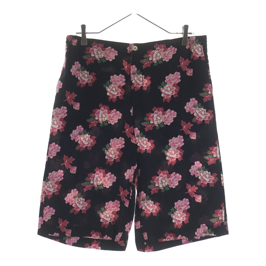 Gucci GG Monogram Silk Short Flower Allover Pattern Shorts Black Pink