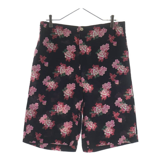 Gucci GG Monogram Silk Short Flower Allover Pattern Shorts Black Pink