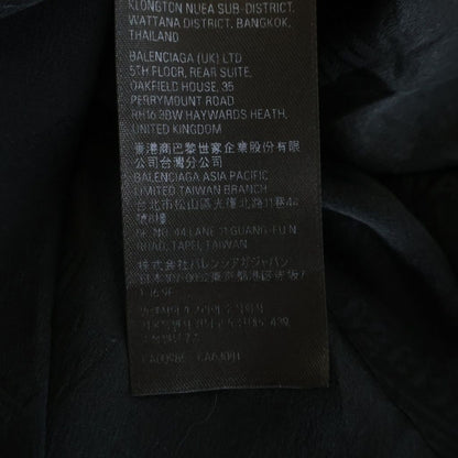Balenciaga BB Logo All Over Pattern Silk Long Sleeve Shirt Black — view 8
