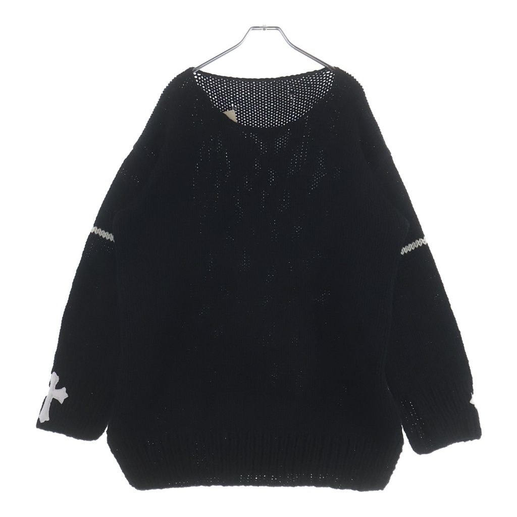 Chrome Hearts Cross Patch Cashmere Knit Sweater Black White