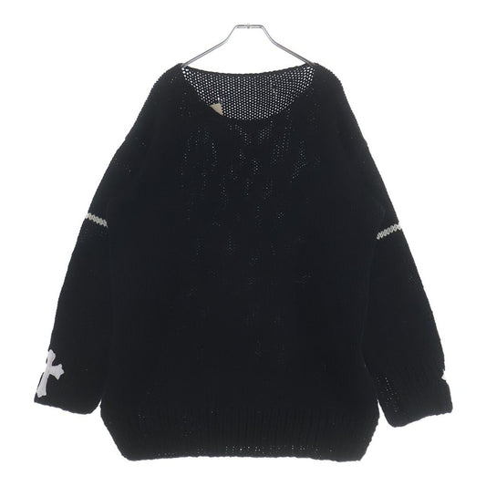 Chrome Hearts Cross Patch Cashmere Knit Sweater Black White