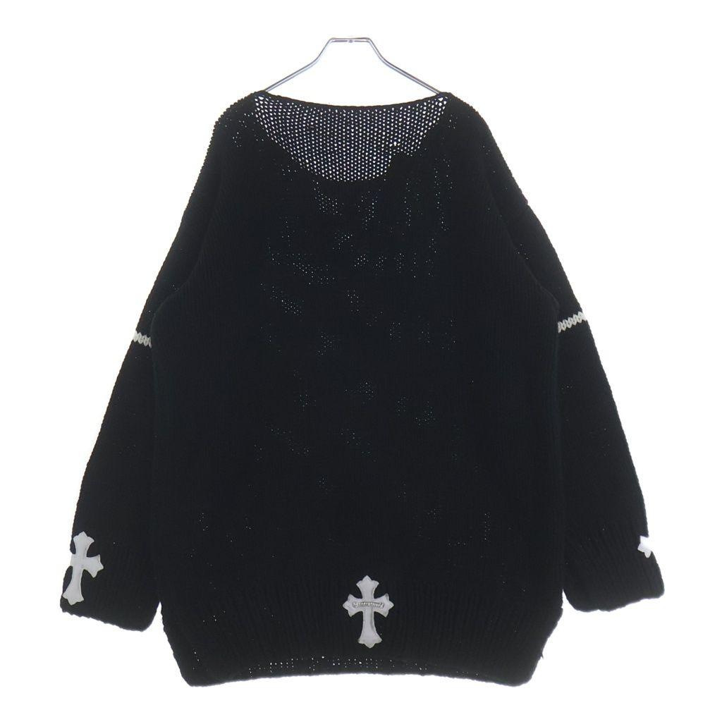 Chrome Hearts Cross Patch Cashmere Knit Sweater Black White — view 2