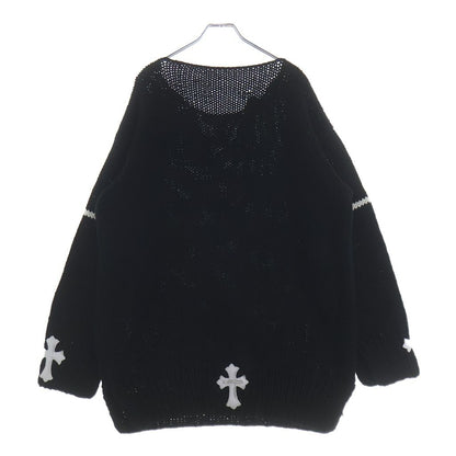Chrome Hearts Cross Patch Cashmere Knit Sweater Black White — view 2