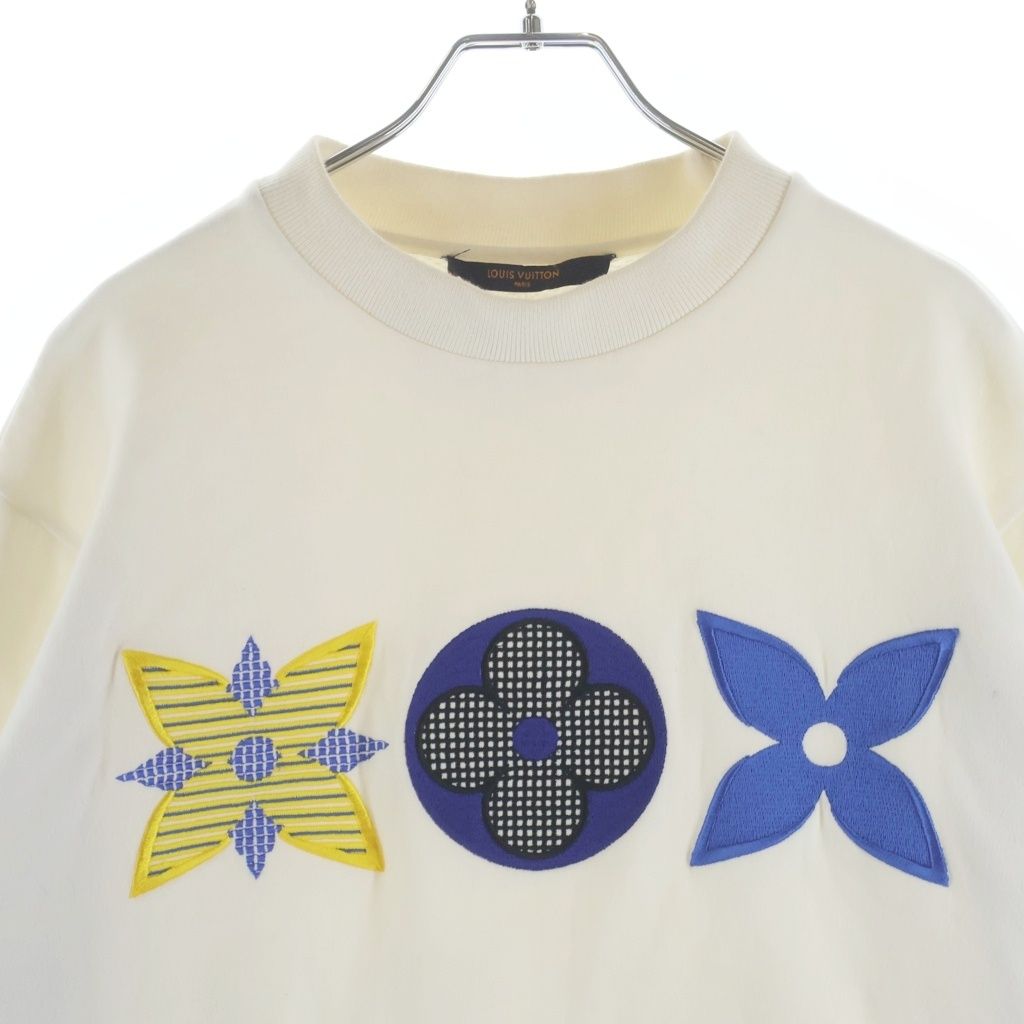 Louis Vuitton Flower Monogram Embroidery Sweatshirt White — view 3