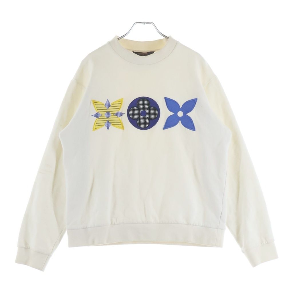 Louis Vuitton Flower Monogram Embroidery Sweatshirt White
