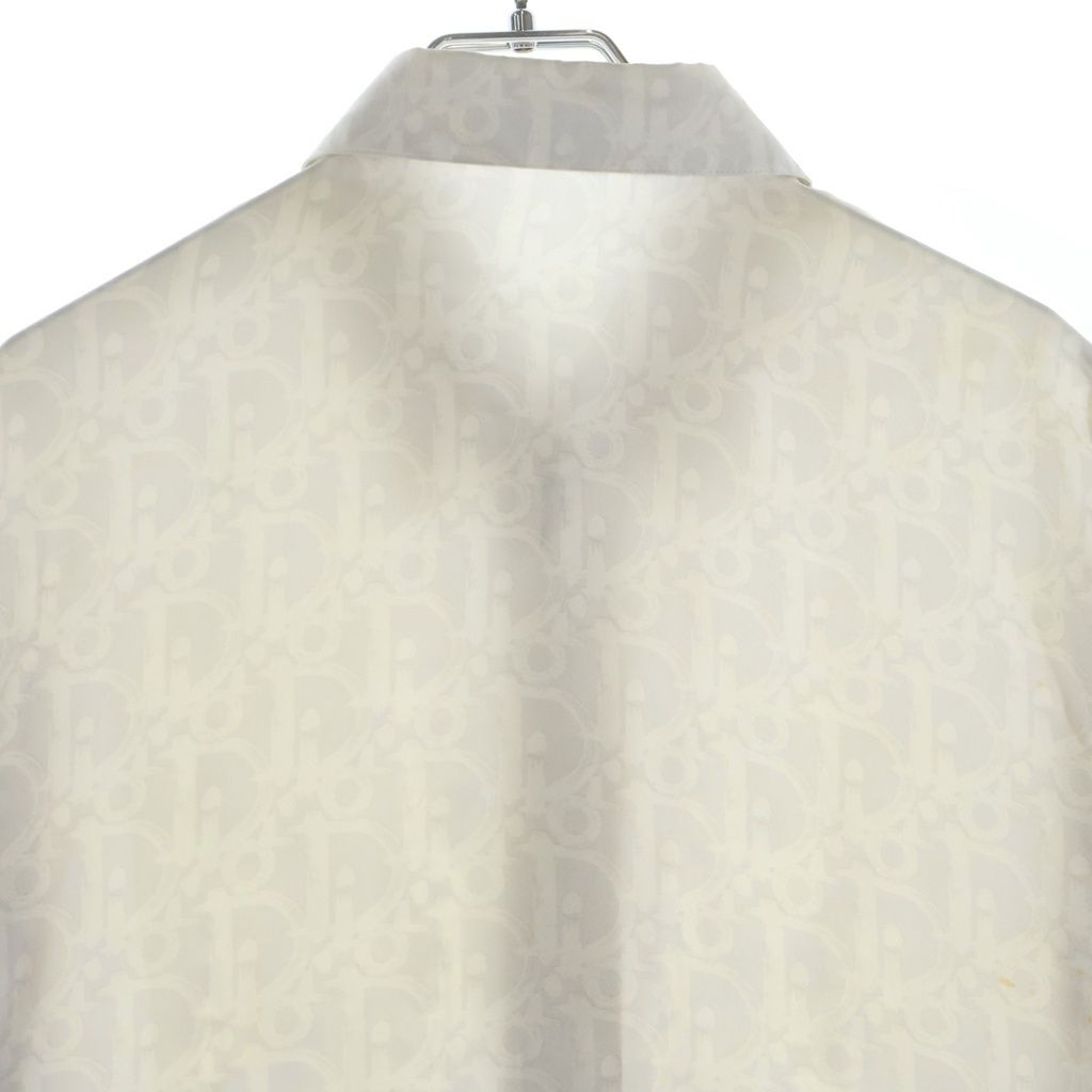 Dior Oak All Over Pattern Silk Long Sleeve Shirt White — view 4